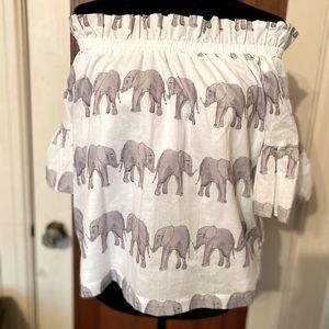 Elephant off the shoulder shirt small Alabama